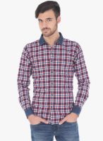 Basics Red Checked Slim Fit Casual Shirt