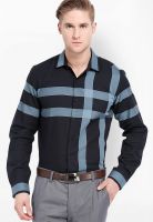 Black Coffee Black Check Slim Fit Formal Shirt