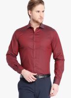 Black Coffee Maroon Slim Fit Formal Shirt