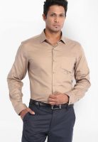 Black Coffee Solid Beige Formal Shirt