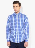 Blue Saint Blue Checked Slim Fit Casual Shirt