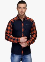 Canary London Multicoloured Colored Checked Slim Fit Casual Shirt