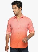 DERBY JEANS COMMUNITY Pink Solid Slim Fit Casual Shirt