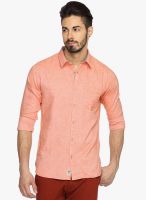 DERBY JEANS COMMUNITY Pink Solid Slim Fit Casual Shirt