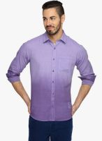 DERBY JEANS COMMUNITY Purple Solid Slim Fit Casual Shirt