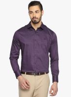 DERBY JEANS COMMUNITY Purple Solid Slim Fit Casual Shirt