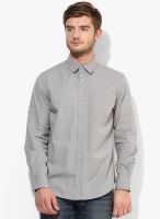 Giordano Grey Solid Slim Fit Casual Shirt