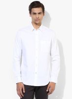 Giordano White Solid Slim Fit Casual Shirt