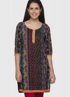 Globus Black Printed Kurta