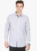 HW Grey Solid Regular Fit Casual Shirt