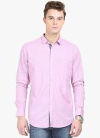 HW Pink Solid Regular Fit Casual Shirt