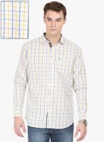 HW Yellow Checked Regular Fit Casual Shirt