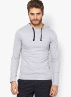 Hanburry Grey Solid Round Neck T-Shirts