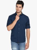 Highlander Blue Slim Fit Casual Shirt