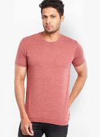 Highlander Pink Solid Round Neck T-Shirts