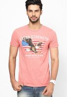 Jack & Jones Peach Crew Neck T Shirt