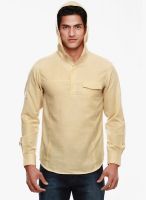 Jogur Solid Khaki Slim Fit Casual Kurta