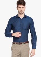 Mark Taylor Navy Blue Slim Fit Formal Shirt