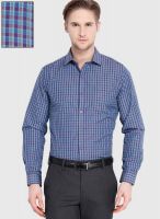 Mark Taylor Purple Check Slim Fit Formal Shirt