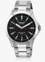 Omax Ss-423 Silver/Black Analog Watch