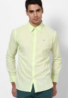 R&C Solid Green Casual Shirt