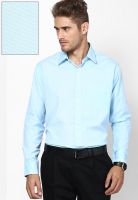 Saffire Solid Blue Slim Fit Formal Shirt