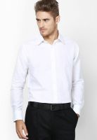Saffire Solid White Slim Fit Casual Shirt
