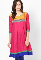 Span Pink Printed Kurta