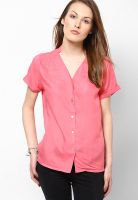 Vero Moda Short Sleeve Pink Solid Shirt