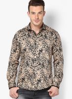 Wills Lifestyle Beige Club Wear Shirt