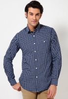 Wills Lifestyle Blue Slim Fit Casual Shirt