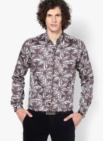 Wills Lifestyle Grey Printed Club Wear Shirt