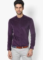 Wills Lifestyle Purple Casual Shirt