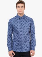 Yellow Submarine Blue Printed Regular Fit Casual Shirt