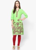 Aurelia Green Printed Kurtas