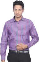 D'INDIAN CLUB Men's Checkered Casual Purple Shirt