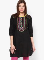 Entropy Black Kurta