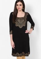 Entropy Cotton Black Kurta