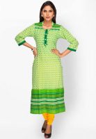 Jashn Green Printed Kurtis