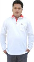 Khadi Natural Solid Men's Polo Neck White, Red T-Shirt Khadi Natural Solid Men's Polo Neck White, Red T-Shirt