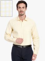 Mark Taylor Yellow Checked Slim Fit Formal Shirt