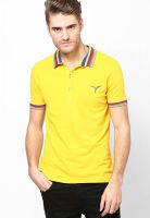 Monteil & Munero Yellow Solid Polo T-Shirts