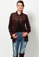 Only Maroon Long Sleeves Casual Shirt