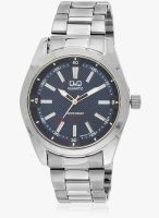 Q&Q Vp81j016y-Sor Silver/Blue Analog Watch