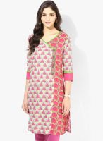 Rangmanch By Pantaloons Fuchsia Printed Kurtas