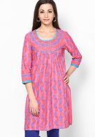 Riya Pink Printed Kurtas