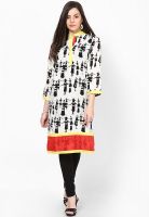 Sringam Cream Printed Kurtas