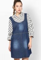 The gud look Blue Colored Printed Shift Dress