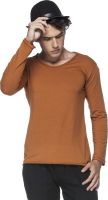 Tinted Solid Men's Round Neck Brown T-Shirt