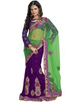 Triveni Sarees Embroidered Green Saree